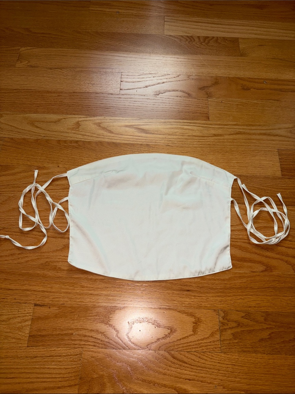 White Strap Tie Bandeau Top